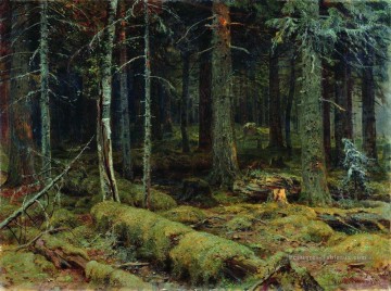 forêt sombre 1890 paysage classique Ivan Ivanovitch Peinture à l'huile